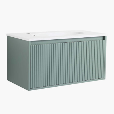 Meuble-lavabo flottant 36 po avec lavabo en résine