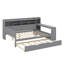 Lit de jour Timber avec supports de rangement intégrés, comprend un lit gigogne escamotable et un bureau d'étude-115735634