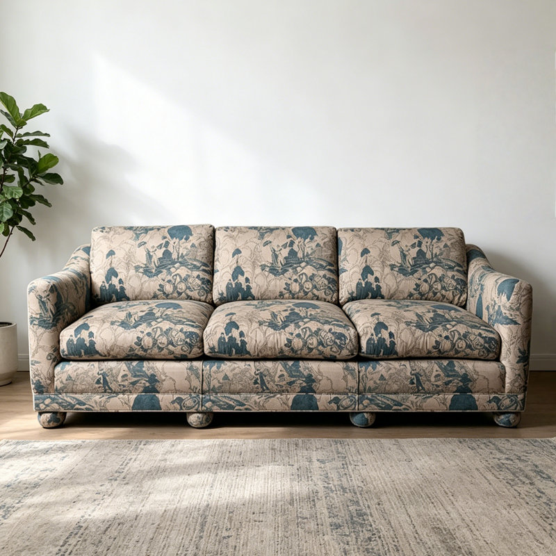 Canapé Retro Creative, Tissu bleu