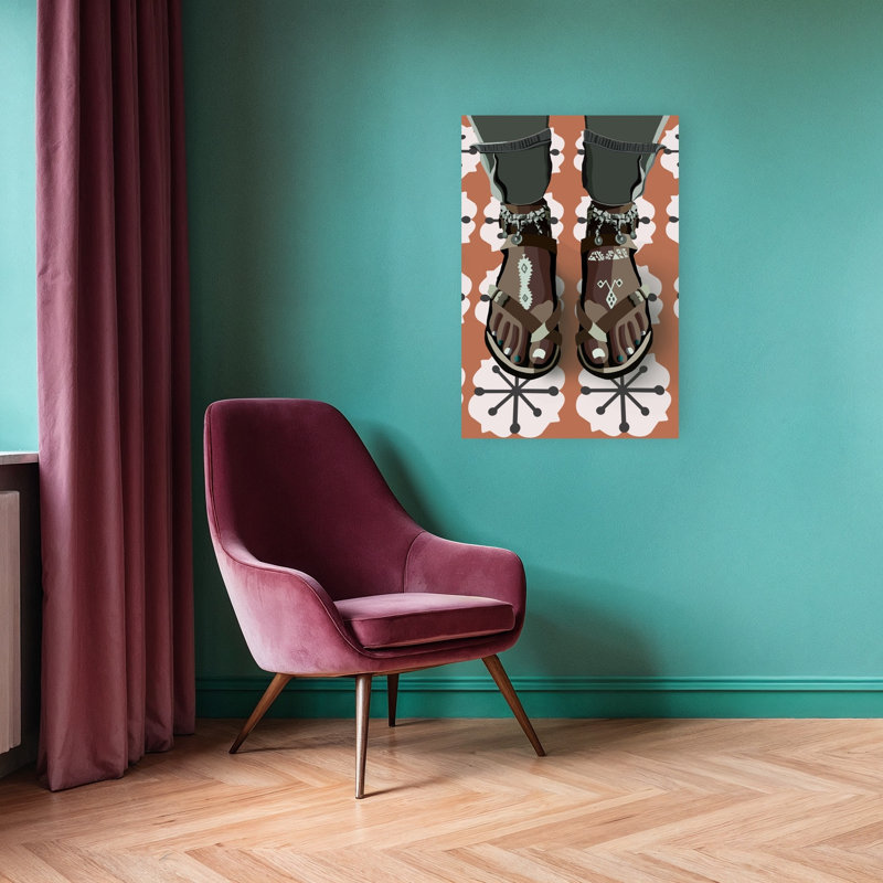 Motif de marches à motif géométrique, impression d'art moderne rétro, H 24 po x l 16 po
