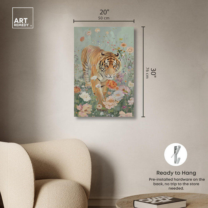 «Tiger Spring», toile par Art Remedy, H 30 po x l 20 po, Toile tendue