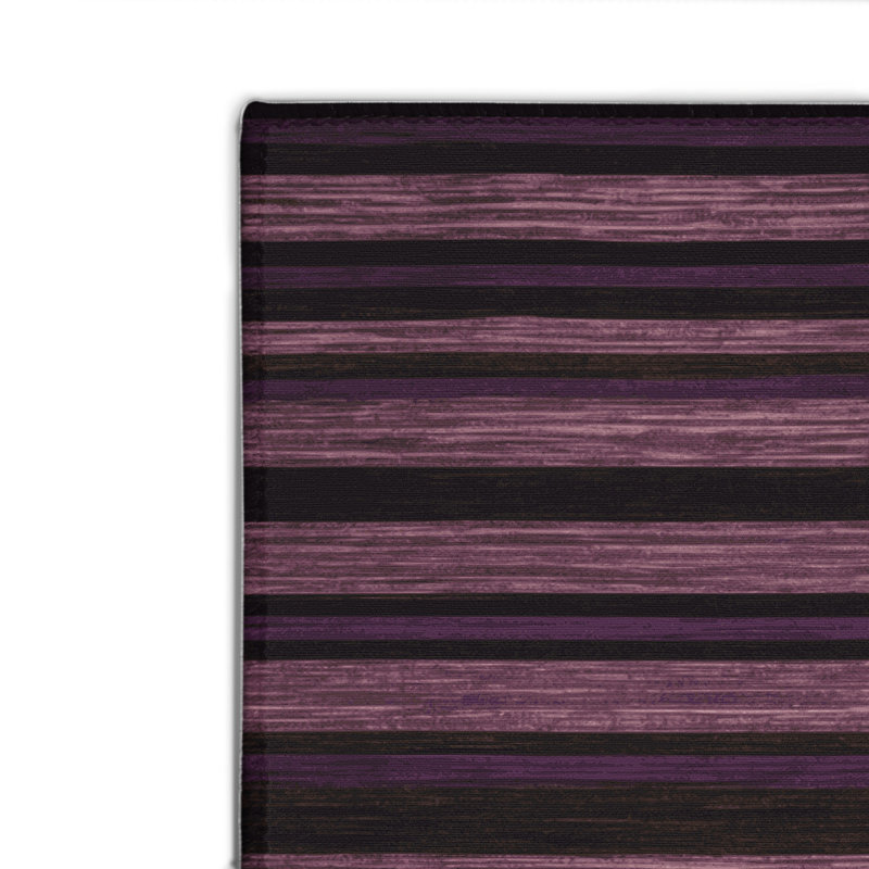 HorizontalStripes Black Indoor and Outdoor Area Rug, Rectangle 2' x 3'