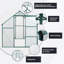 Serre en polycarbonate 6 x 10 pour l'extérieur vert
