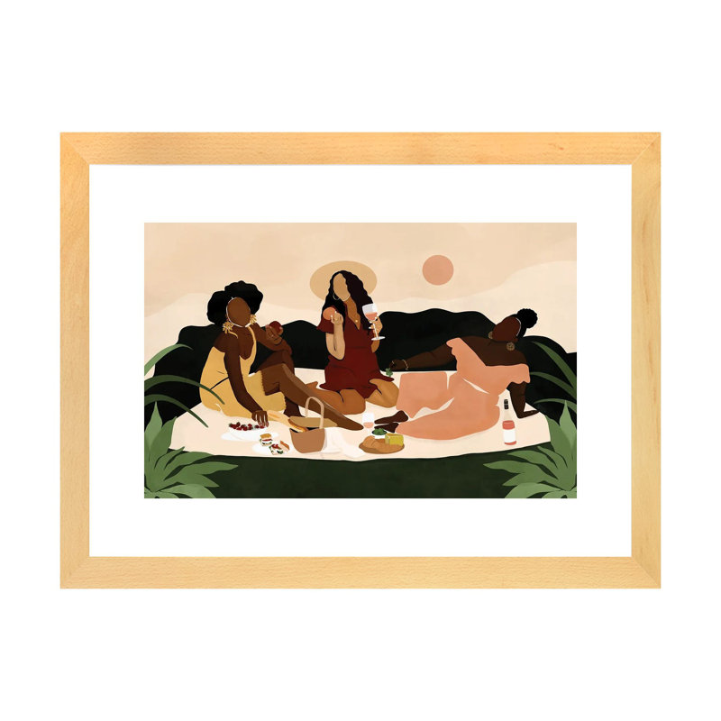 « SIS-nic » par Bria Nicole-impression d’art graphique, H 16 po x l 24 po x P 1 po, Toile avec cadre en bois beige, Blanc