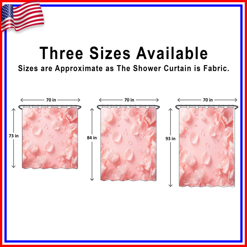 Rideaux de douche Pink Petals, 70in W x 93in H