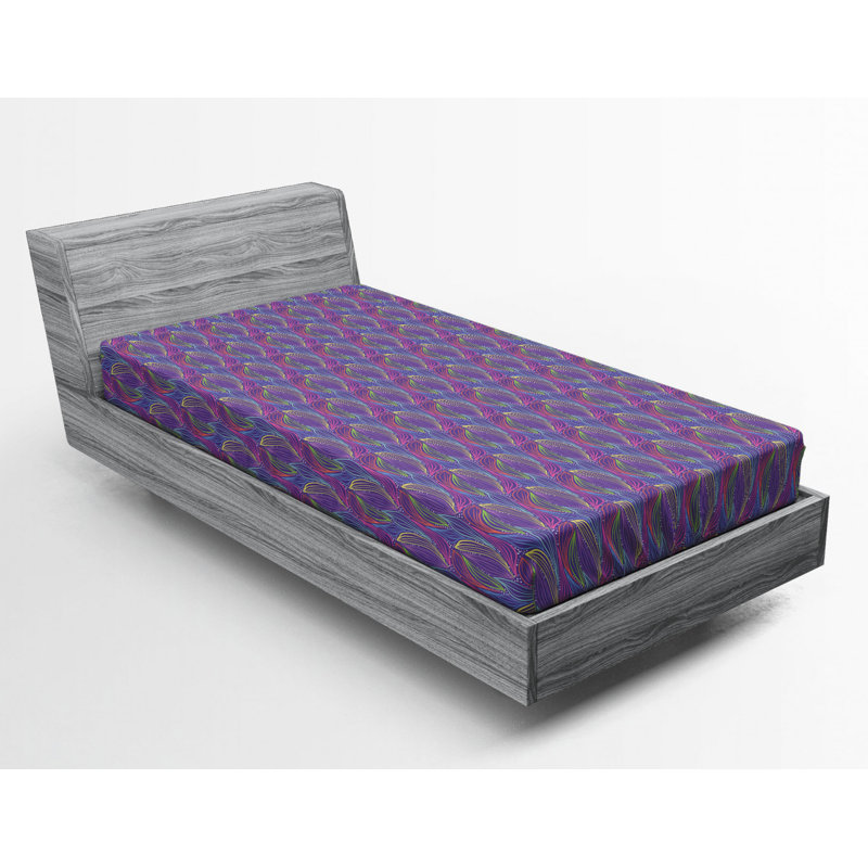 Microfiber Floral Fitted Sheet, Twin Fitted Sheet