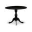 Table de salle à manger Dublin - plateau de table rond en bois avec base Dropleaf et piédestal, noir brossé-848335751