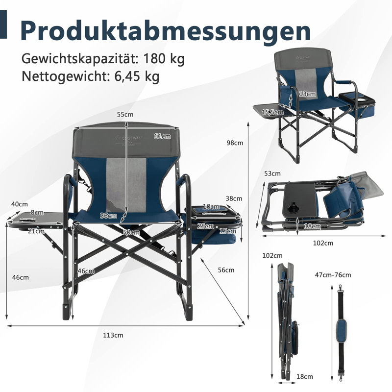 Folding Camping Chair, Blue