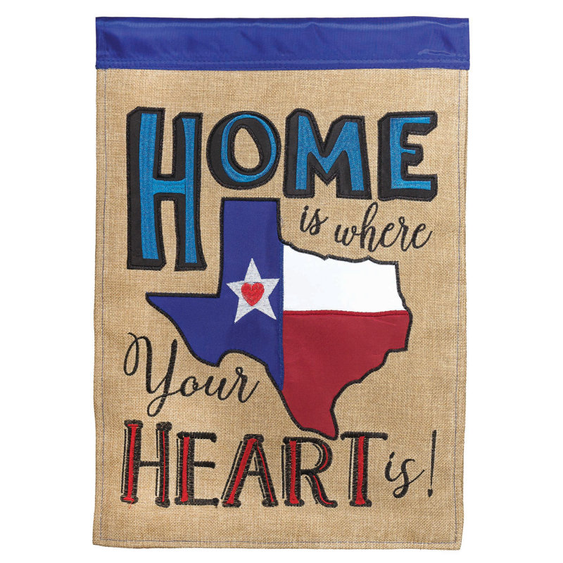 Drapeau de jardin Texas Heart Polyester 13 x 18, 18 po x 13 po
