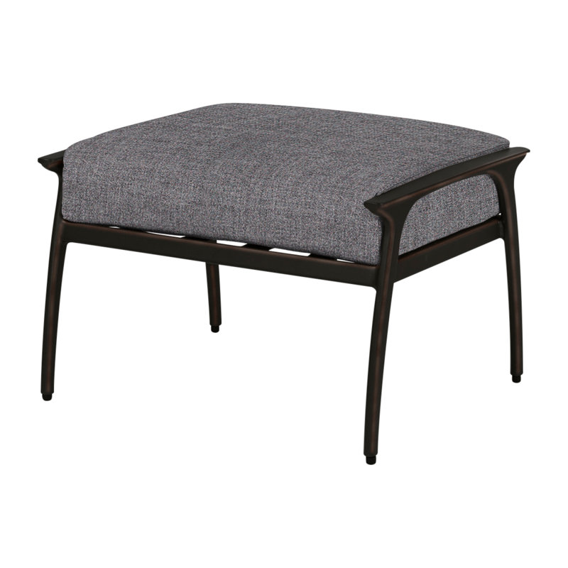 Amari Outdoor Ottoman, Cast Slate Sunbrella® Plainweave, Carbon