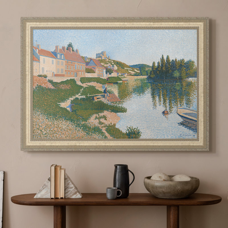 Les Andelys, Côte d'Aval, 1886-Paul Signac-Toile encadrée personnalisée, Format intérieur 20 po x 28 po, Toile avec cadre