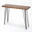 Table de bar moderne à rebord industriel avec pieds en épingle et finition rustique pour espaces compacts