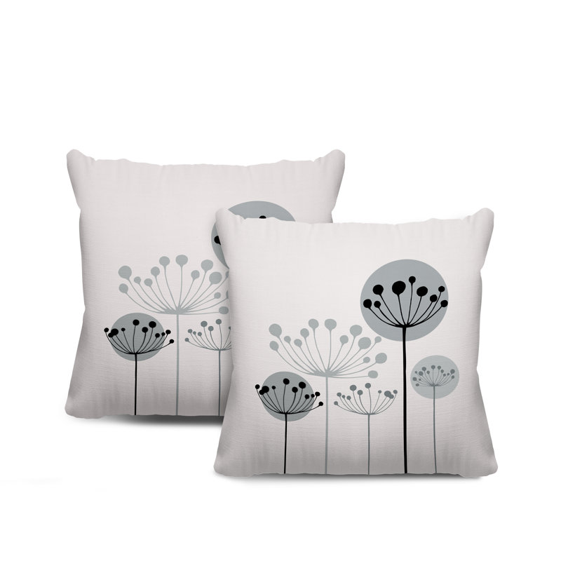Housse et insert de coussin décoratif intérieur / extérieur en mélange de polyester, L 17 po x H 17 po, Gris