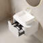 Meuble-lavabo de salle de bain 30 po avec lavabo, meuble de rangement mural à bordures courbes et flottantes avec tiroir, lavabo rectangulaire en céramique blanche, sans robinet, pré-assemblé, couleur blanche-294684940