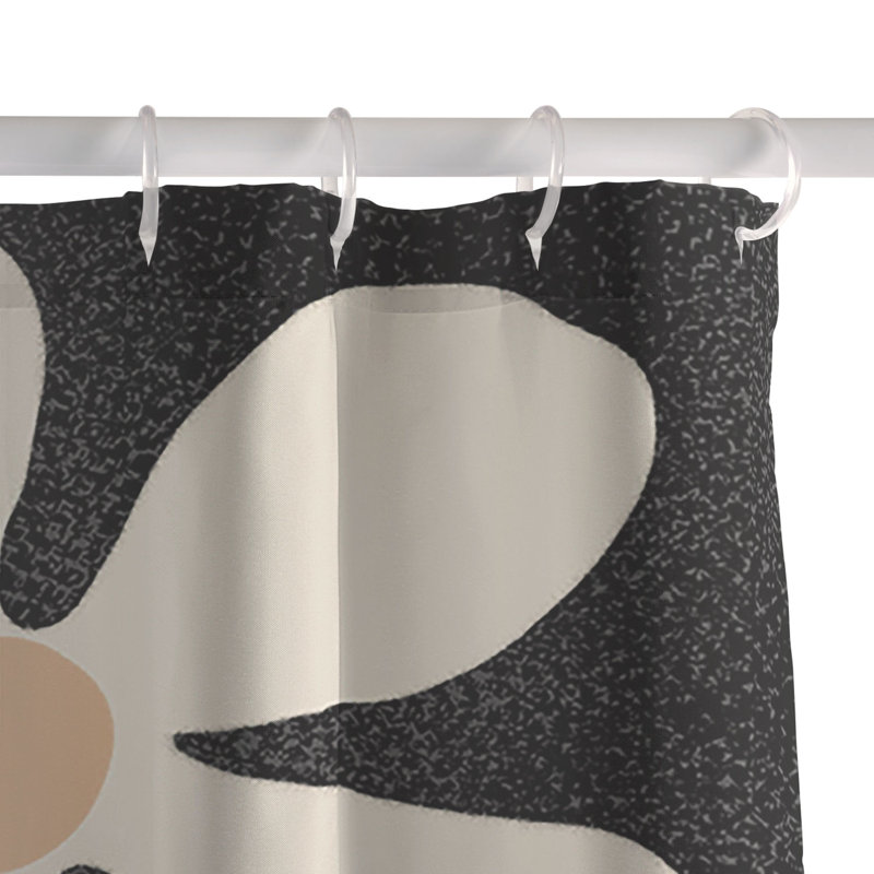 Rideau de douche DorisciciArt, Motif floral noir 5