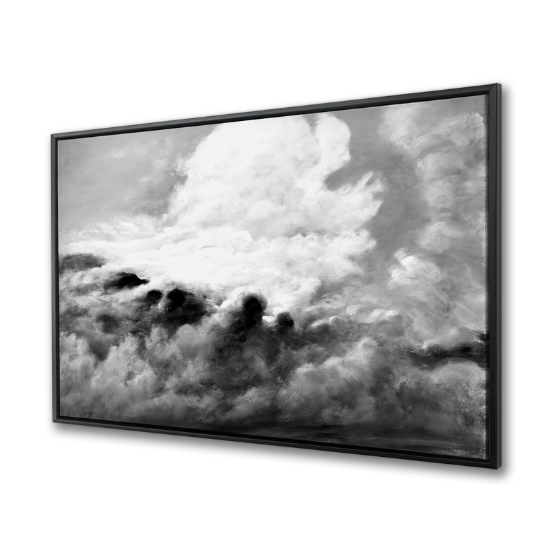 Nuage - Toile encadrée montagnes monochromes | Décoration intérieure, H 37,25 po x l 49,25 po