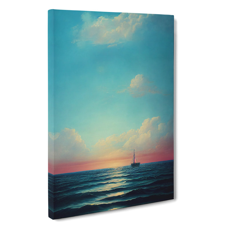 Boat Seascape - Wall Art, Wrapped Canvas, 60cm H x 40cm W x 3cm D, No Matte