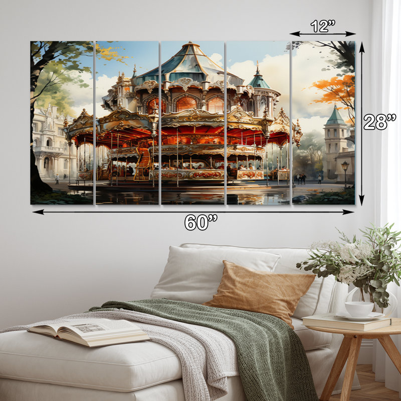 Ensemble de 5 décorations murales 5 carrousel