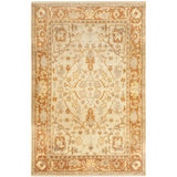 Oushak Oriental Hand-Knotted Wool Ivory/Rust Area Rug