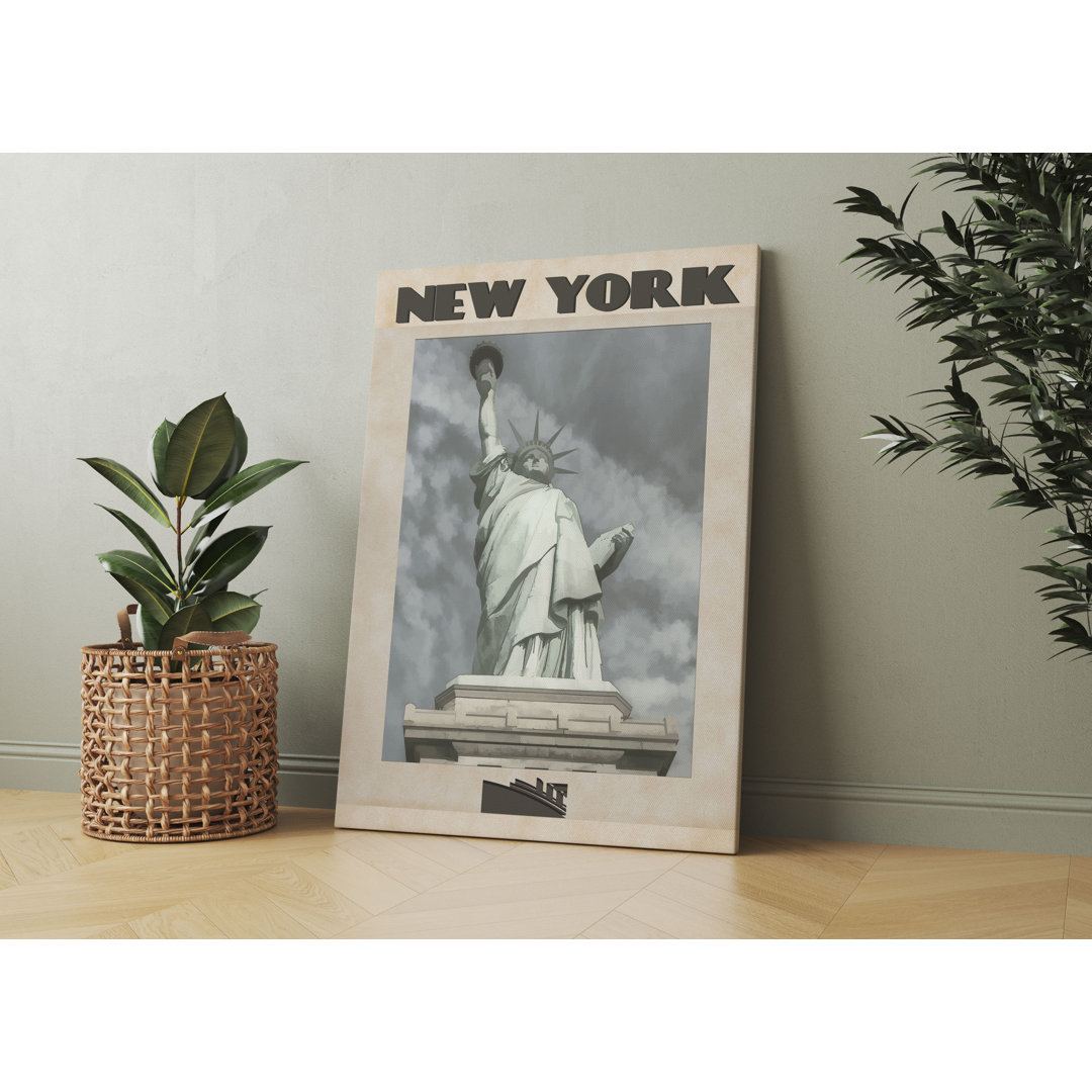 Vintage Poster  - New York Freiheitstatue II Als Leinwandbild Art_0763