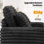 Chaise longue rembourrée 59 po, canapé-lit surdimensionné en peluche avec 4 coussins de salon - gris anthracite-1462204811