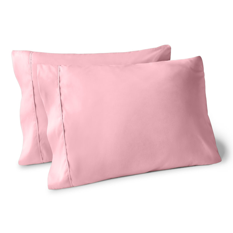 Soft Microfiber Pillowcase Set, 2 Standard Pillowcases, Light Pink