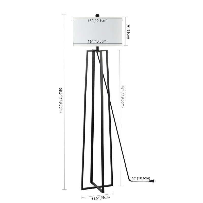 Anisha 60'' Black Traditional Floor Lamp