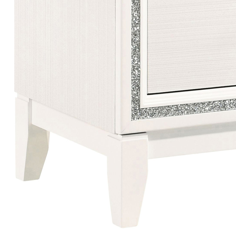 Table de chevet blanche 2 chambres - Design moderne avec amplement d'espace de rangement et coffre-fort contemporain