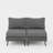 2 Person Armless Wicker Sofa Gray-547829116