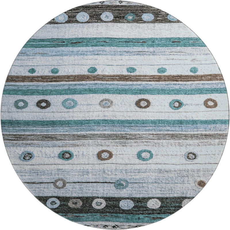 Premium Machine Washable Millbrook AMF1964 Stripes Rug, Round 8'
