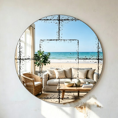 Round Wall-Mounted Mirror Versatile Home Decor Ideal For Bedrooms, Living Rooms, Dining Rooms, Fireplaces, Foyers, And More