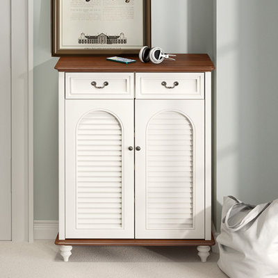 Adames 39.37" Solid Wood Shoe Storage Cabinet