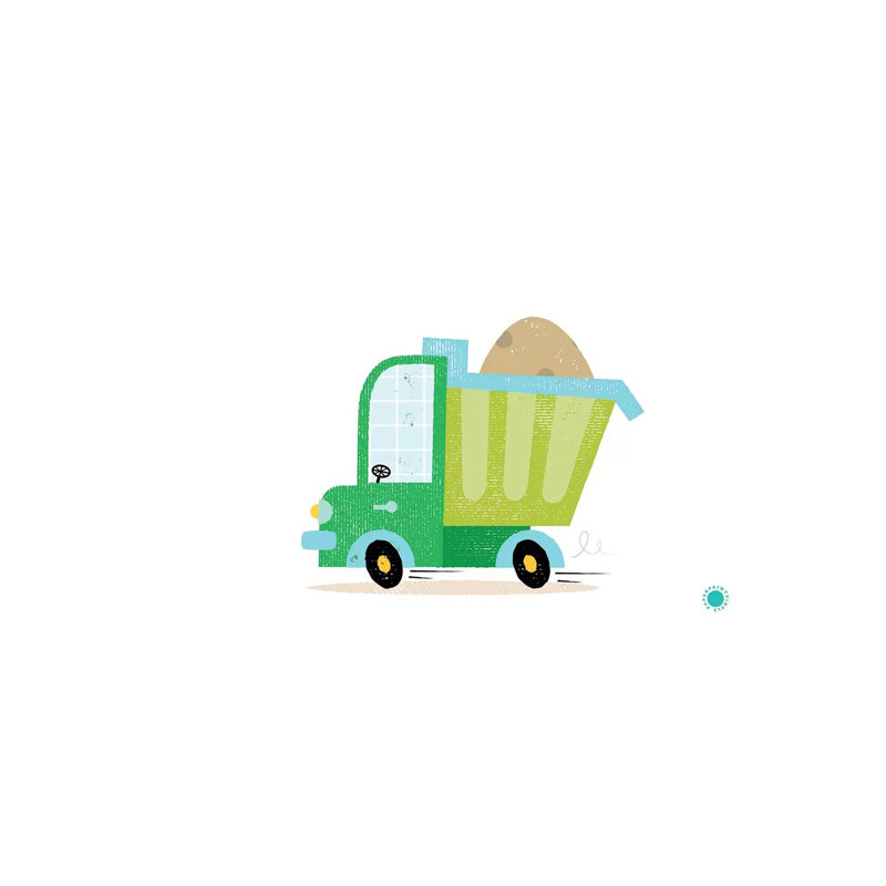 Dumper Truck by PaperPaintPixels - Wrapped Canvas Print, 20.32 cm H x 30.48 cm W