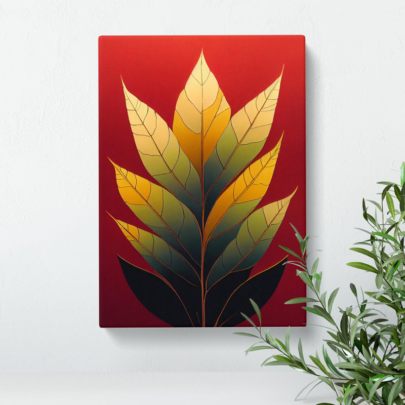 A Pleasant Leaf - Wall Art, Wrapped Canvas, 50cm H x 35cm W x 3cm D, No Matte