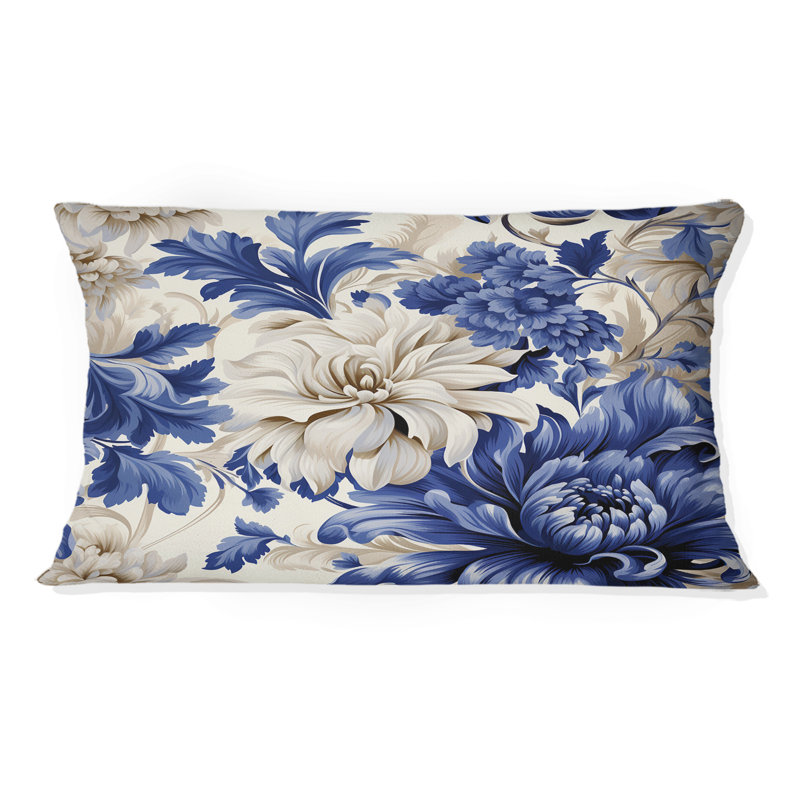Coussin Cobalt Blue Brocade Victorian