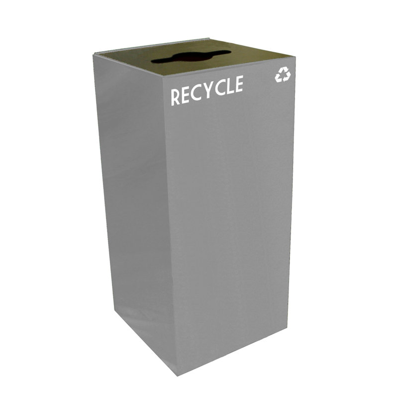 Poubelle de recyclage Geocube 24 gallons, Ardoise, 32 gallons, Dessus combiné