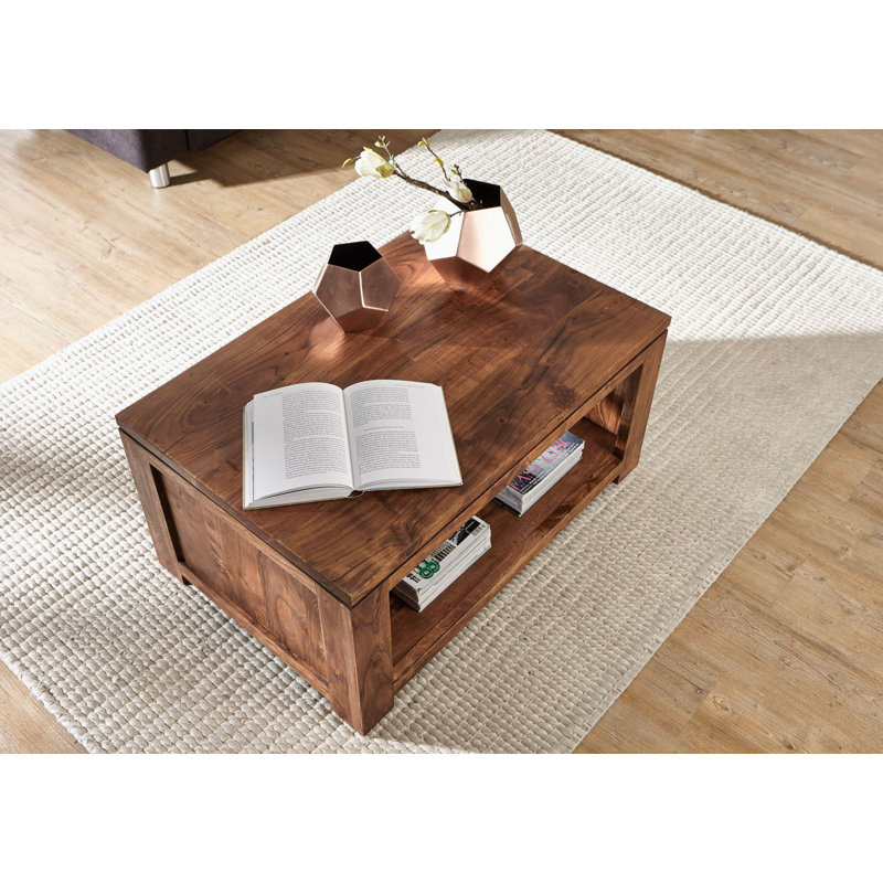 Shaman Solid Wood Trestle Coffee Table with Storage