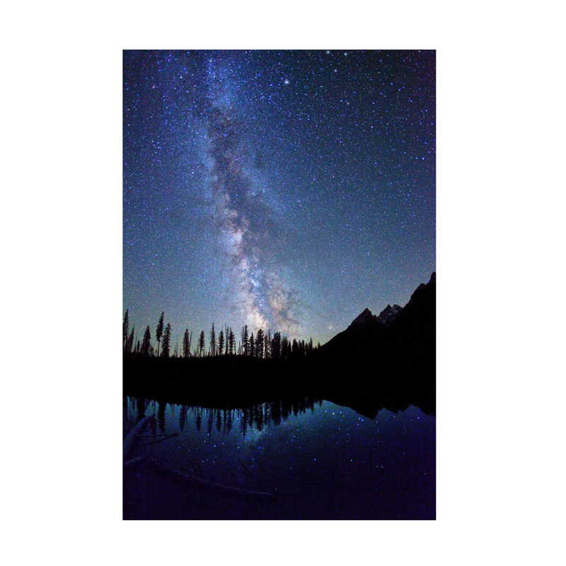 Art mural sur toile tendue - Art mural pour le salon, la chambre à coucher ou le bureau de Royce Bair «MIlky Way String Lake Tetons» - 22 x 32