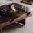 Rectangular Glass  Solid Wood Coffee Table