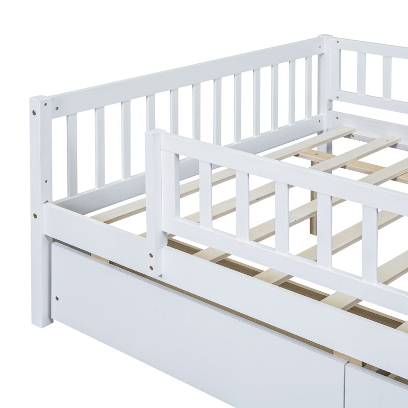 Daybed Wood Bed With Two Drawers, Full/Double, White