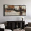 «Warm Earth-Tone Abstract Brushstroke Landscape Fusion - Large encadrée, reproduction d'art sur toile encadrée-1203403187-1203403186