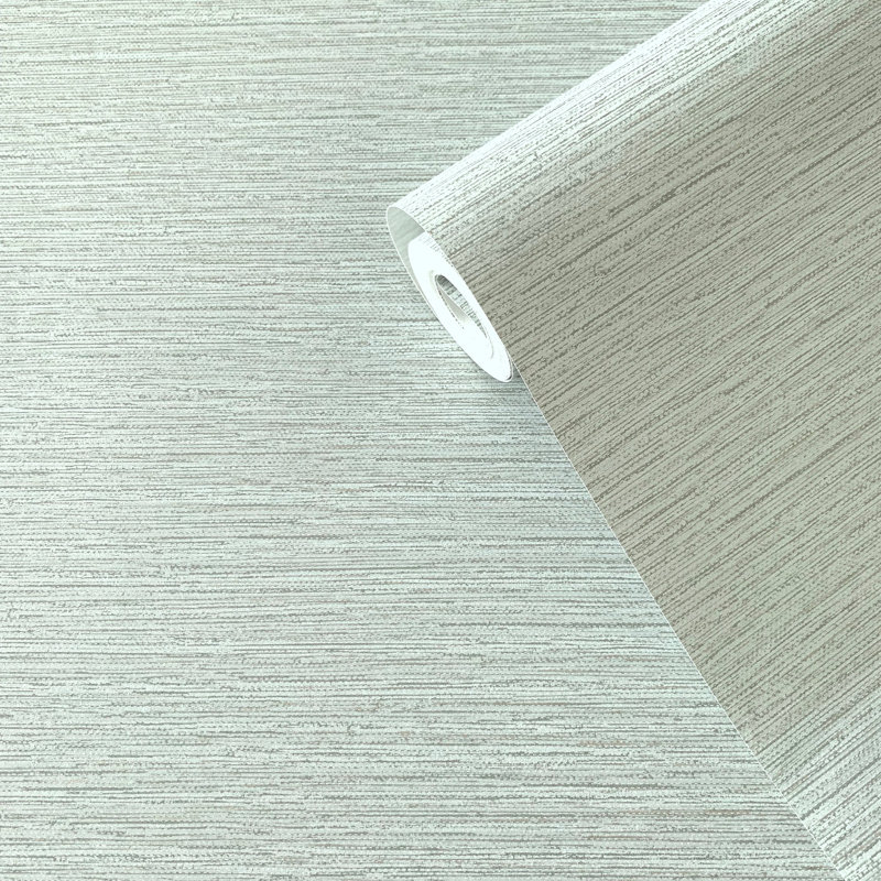 Lustre Smooth Sheen Weave Wallpaper Roll, Green