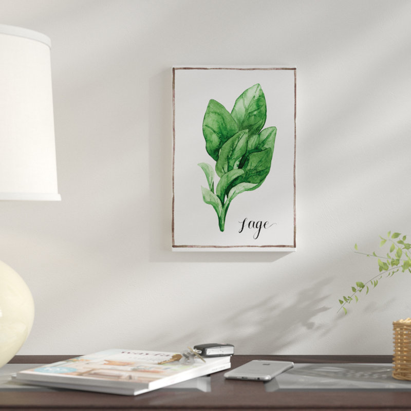 « aquarelle herbes vi », impression sur toile, H 18 po x l 12 po x P 1,5 po, Toile tendue, Pas de tapis