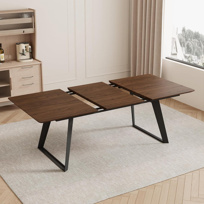 Extendable Metal Base Dining Table