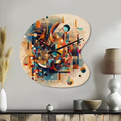 Orange Retro Vibe Background V - Drop Shape Large Orange Wall Clock - Unique Shape