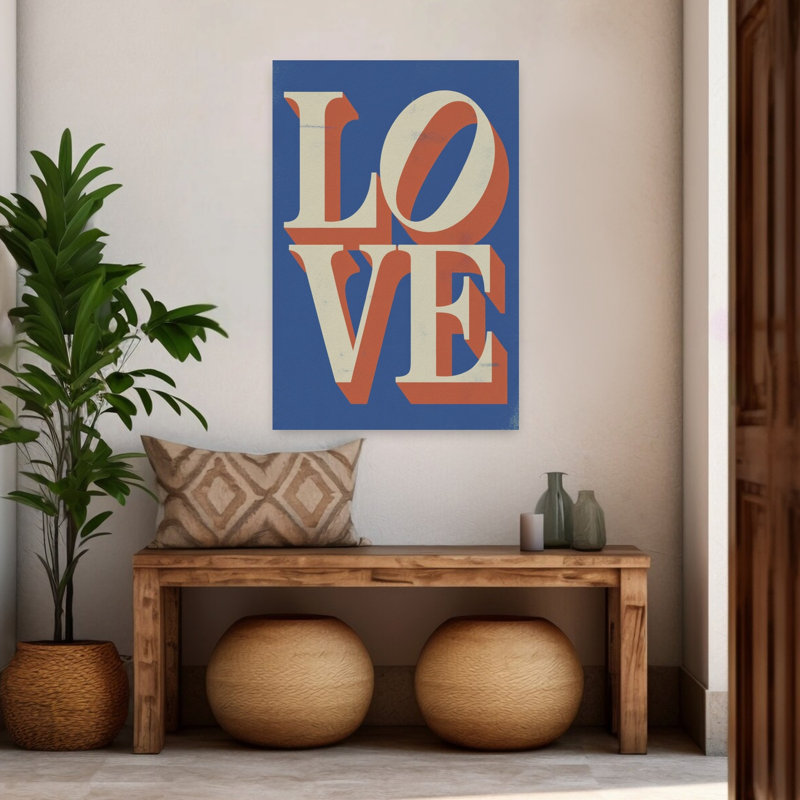 Art mural rétro rétro "Bold Love", H 48 po x l 32 po