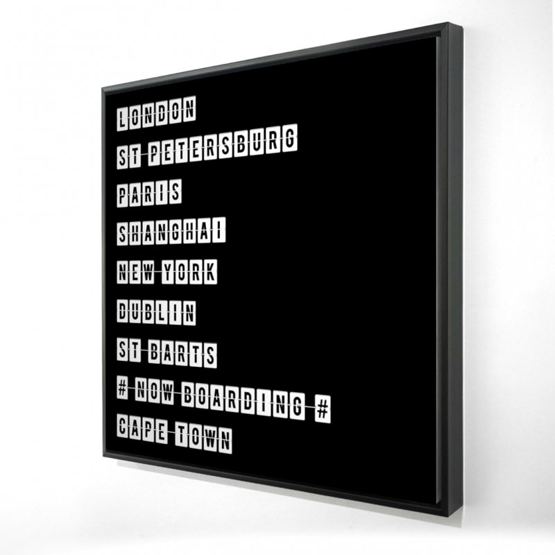 Table of Big Cities - Black Framed Canvas | Home Decor