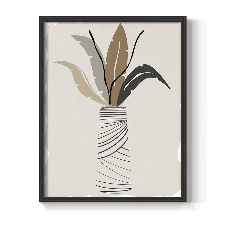 Palm Arrangement II, reproduction encadrée - bois massif, Noir, H 10 po x l 8 po