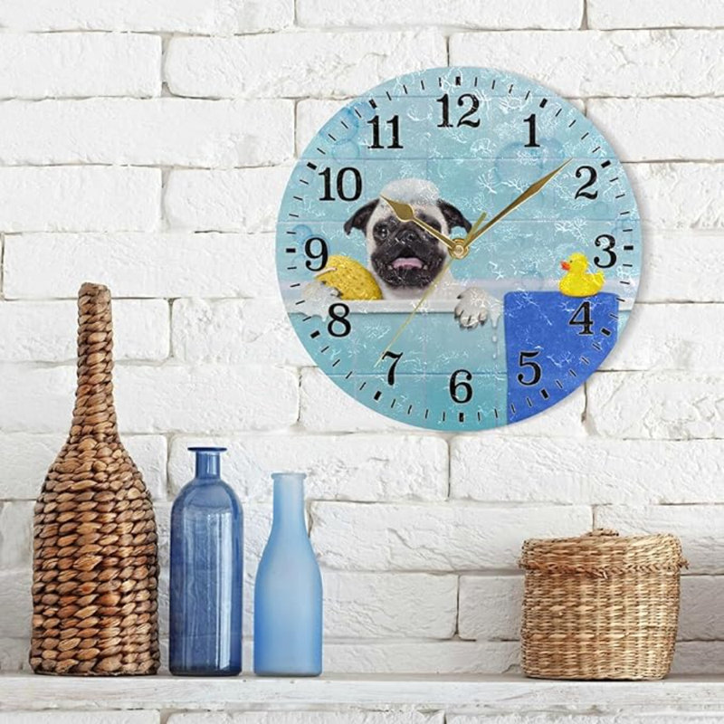Horloge murale silencieuse pour salle de bain JUNZAN