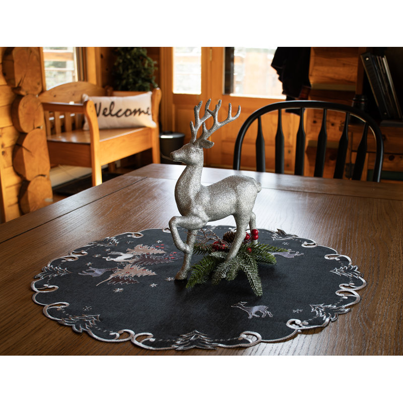 Plateau de table gris foncé Judeen Silver Reindeer (rond 23 po)